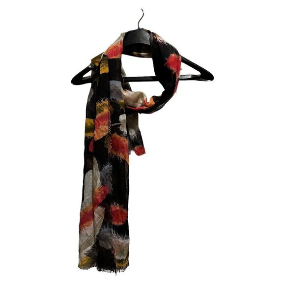 Bohemian Scarf Wrap Womens 71x28 Inch Lightweight Pink  Black Vacation Cruise - Picture 2 of 6